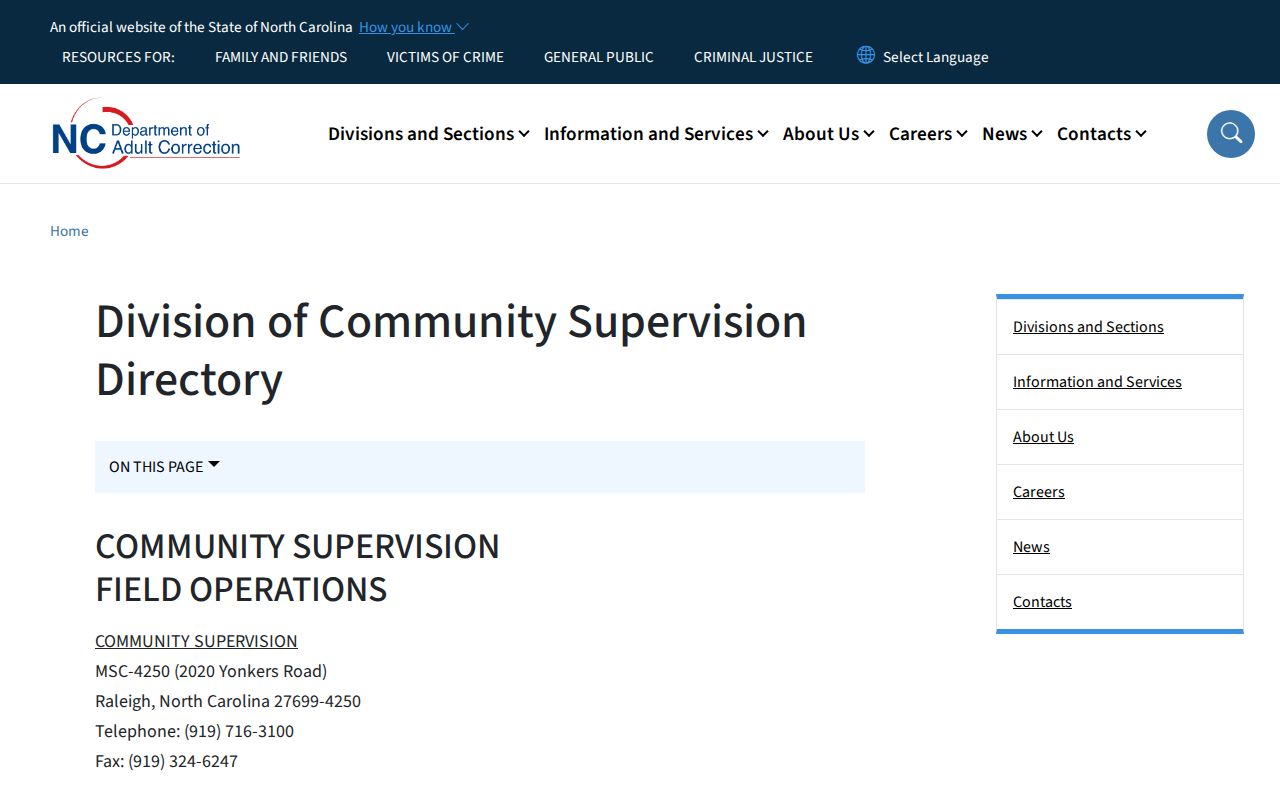 Jones County parole and probation District 4 supervision directory